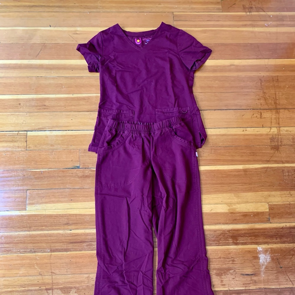 Burgundy Scrub Set
